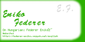 eniko federer business card